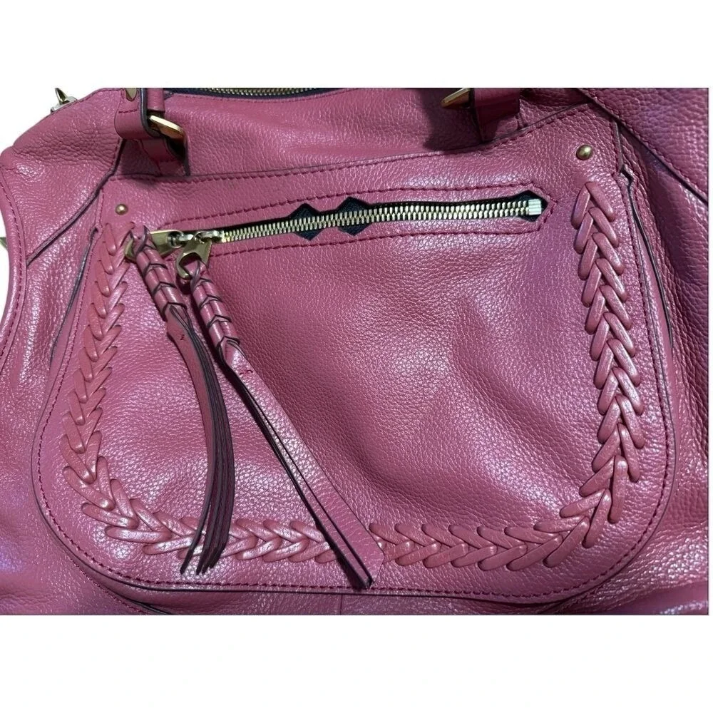 orYANY Sarah Pebble‎ Leather Satchel Crossbody Marsala with Braided Detail